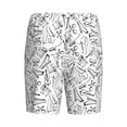 thumbnail image 2 of Lsque Black White Music Mens Sleep Pajama Shorts,Short Pajama Pants, Cotton Ultra-Soft Knit-Small, 2 of 9