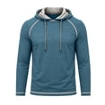 thumbnail image 2 of Yertdoel Hoodies for Men Solid Color Long Sleeve Drawstring Hooded Sweatshirt Fall Comfy Breathable Workout Fitness Casual Tops, 2 of 6