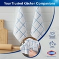 thumbnail image 5 of Clorox Cotton Dish Cloths 2 Pack, Absorbent for Cooking, Drying Dishes, Cleaning - (12" x 12") Blue, 5 of 12