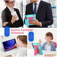 thumbnail image 3 of for Samsung Galaxy Tab S9/S9 FE Tablet Case, Silicone Hard Back Kids Friendly Cover Built in Stand Shockproof Heavy Duty Protection for Samsung Galaxy Tab S9/S9 FE - Mint + Rose, 3 of 5