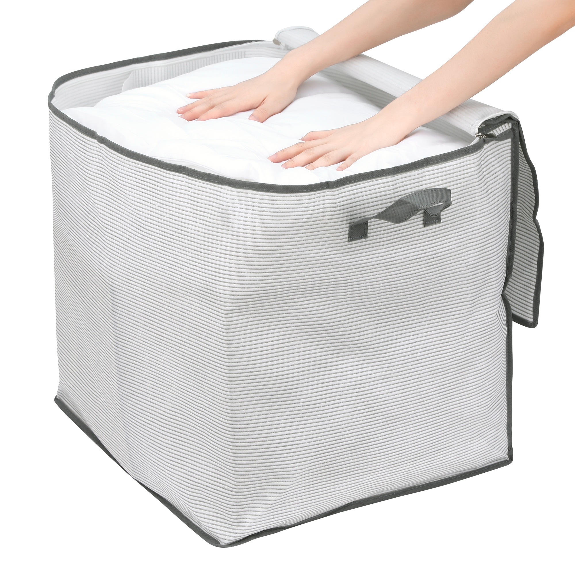 Unique Bargains 1 Pack Clothes Storage Bags Moving Bags Stripe 19*17*19in