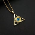 thumbnail image 2 of New arrival Eye Of Providence 14K Yellow Gold  Triangle Pendant Necklace For Men Illuminati The Third Eye Jewelry, 2 of 6