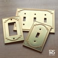 thumbnail image 6 of Rio Salto Heritage Collection Brushed Brass Gold Triple Rocker Light Switch Cover  3-Gang Decorator Wall Plate, Oversize 6.94 x 5 in Metal Plate for Luxury Home Decor Upgrade, 6 of 9