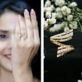 thumbnail image 3 of Rosec Jewels Natural Diamond Wrap Ring for Women (HI-SI Quality Certified) Cocktail Ring - Ready to Gift with Jewelry Box, 18K Yellow Gold, US 10.00, 3 of 9