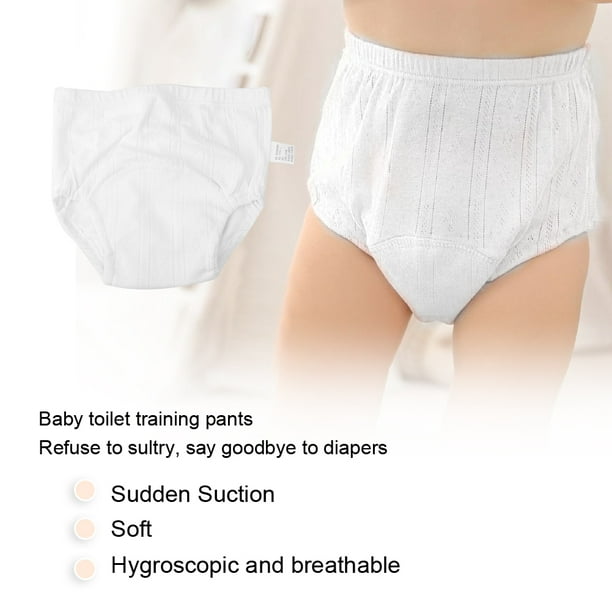 Baby Training Underpants, Highly Breathable Flexible Recycling Toilet  Training Underwear Pure Cotton Gauze Skin Friendly For Infant For Baby  White 