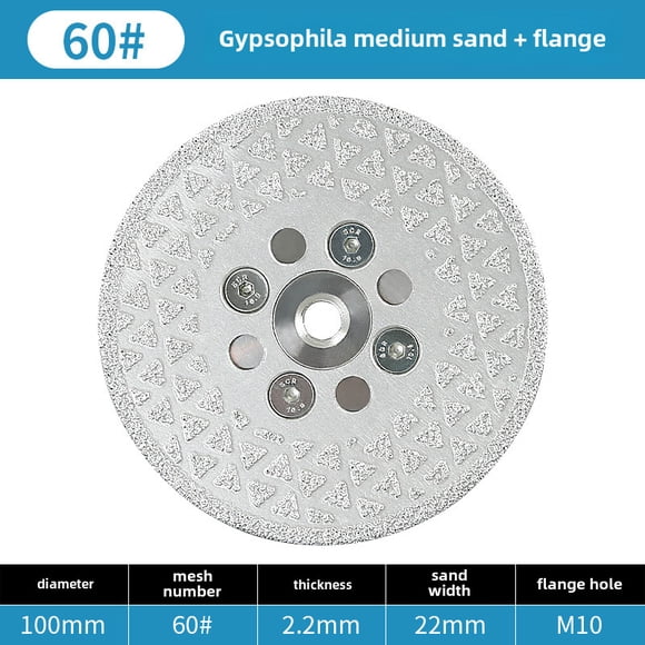 Chuan Xing Disque de Broyage Double Face en Diamant - 10cm 60 Grain Moyen pour Marbre, Granit & Quartzite : Outil de Coupe/broyage de Précision pour la Rénovation de Pierre, Bord et Angle du Sol
