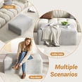 thumbnail image 2 of Large Oversized Corduroy Ottoman Footrest for Sofa, Bench for Sectional Sofa, Extra Seating & Coffee Table, Rectangle Pouf for Living Room,No Assembly Required(Oyster White), 2 of 11