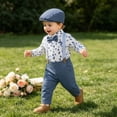 thumbnail image 6 of Trikvn Baby Boy Gentleman Suit Heart Print Long Sleeve Shirt with Bowtie Elastic Waist Suspender Pants Set Toddler Formal Outfit for Ring Bearer Birthday Party Dress Up, 6 of 6