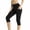 Black, variant on Women's Active Stretch Moisture Wicking Capri Leggings with Pockets Compression Tummy Control Yoga Pants