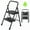 Black, variant on Portable Ladder, Foldable 3-Step Stool with 20" Wide Non-Slip Pedal, Lightweight and Heavy duty, Hold up to 800lbs
