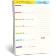 90 Pages Weekly Meal Planner Shopping List Note Pad with Tear Off Perforated Line and Magnet Mountings (6 x 9inch)