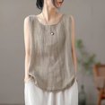 thumbnail image 2 of JUNWELL Summer Womens Sleeveless Cotton Linen Vest Loose Top, 2 of 6