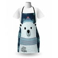 thumbnail image 3 of Polar Bear Apron, Christmas Portrait of a Bear in Winter Snowflakes Noel Cartoon, Unisex Kitchen Bib with Adjustable Neck for Cooking Gardening, Adult Size, Dark Blue Multicolor, by Ambesonne, 3 of 4