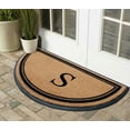 thumbnail image 4 of A1HC 36"x72" Natural Coir & Rubber Semicircular Monogrammed Door Mat, Thick, Durable, Heavy-Duty Welcome Mat for Front Door, Black Border, 4 of 6