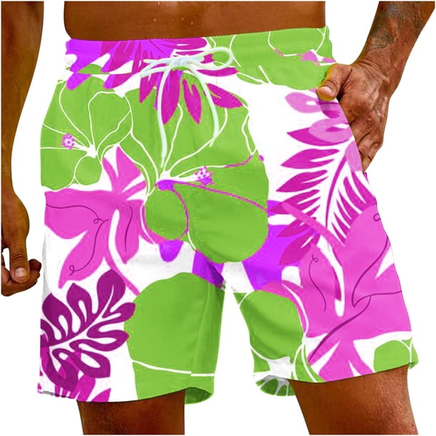 Pantalones Cortos para Hombre Atléticos Pantalones de Playa de Impresión Especial, Pantalones Cortos Atléticos de Poliéster Elásticos para Hombres