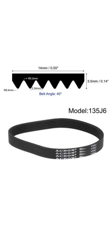 Sourcing Map 5PK1355 Serpentine Belt - 5 Rib, 1355mm X 18mm, EPDM Poly V Belt For Vehicles & Machinery