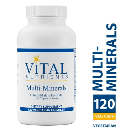 Formula 120 Vegetarian Capsules Vital Nutrients - Multi-Minerals Citrate/Malate Formula (No Copper or Iron) - 120 Capsules ()