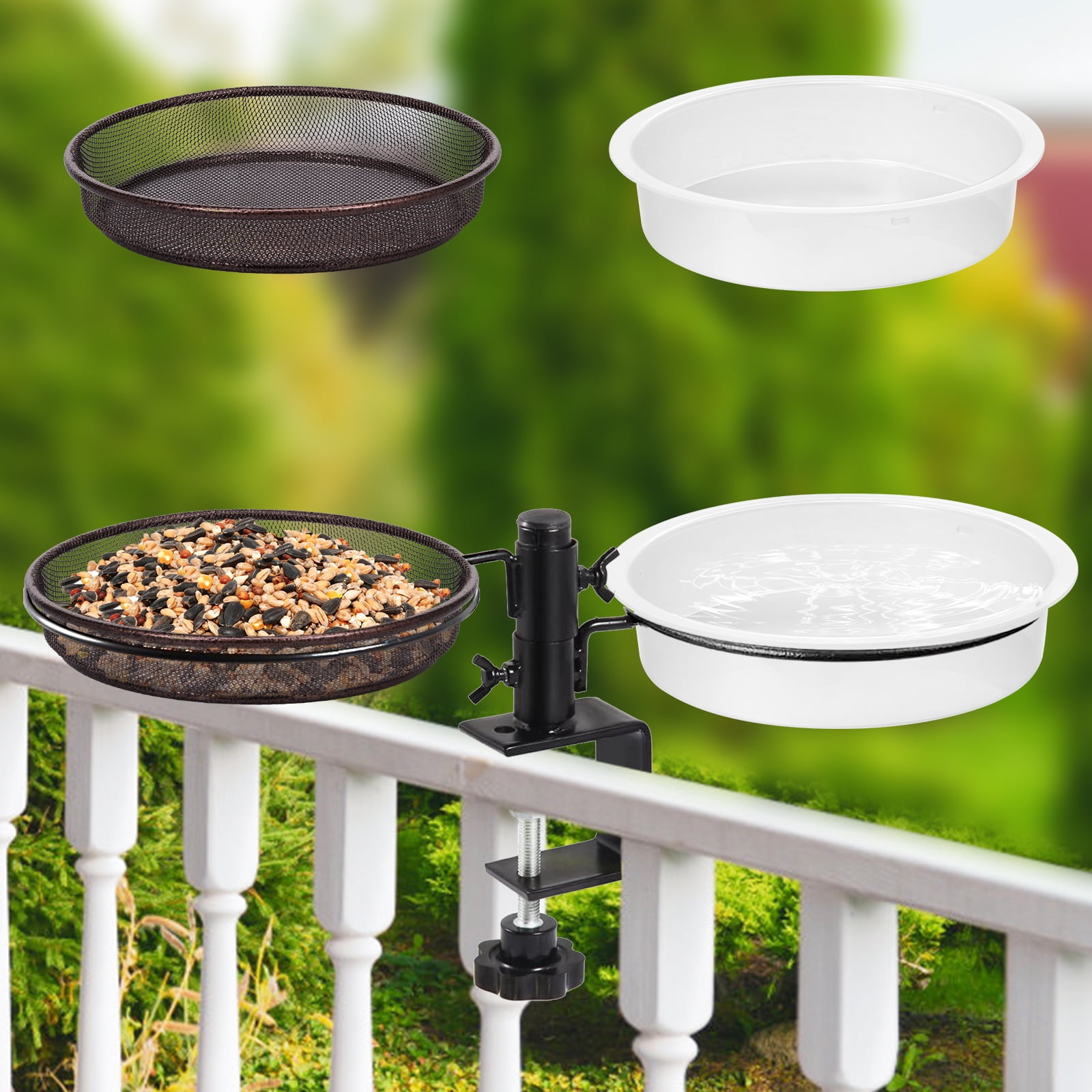 Hvxrjkn Metal Platform Bird Feeder Tray Kit - Easy to Clean Versatile Solid Feeding Mesh Wild Birds Seed Feeder Accessory for Outdoor