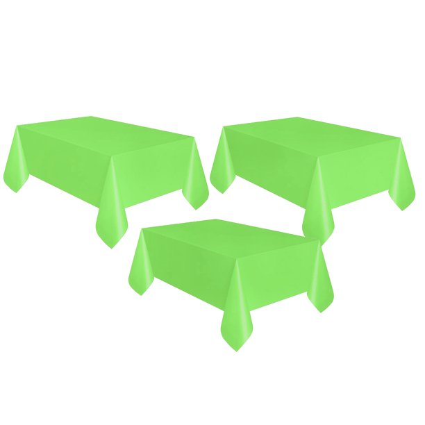 Unique Industries 3 Pack Plastic Table Cover Neon Green, 108" x 54