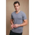 thumbnail image 4 of Men's Cottonique M17721 Latex Free Organic Cotton V-Neck T-Shirt (Melange Grey M), 4 of 5