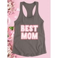 thumbnail image 3 of Best Mom Pink Bold Text Racerback Tank Women -Image by Shutterstock, Female Medium, 3 of 4