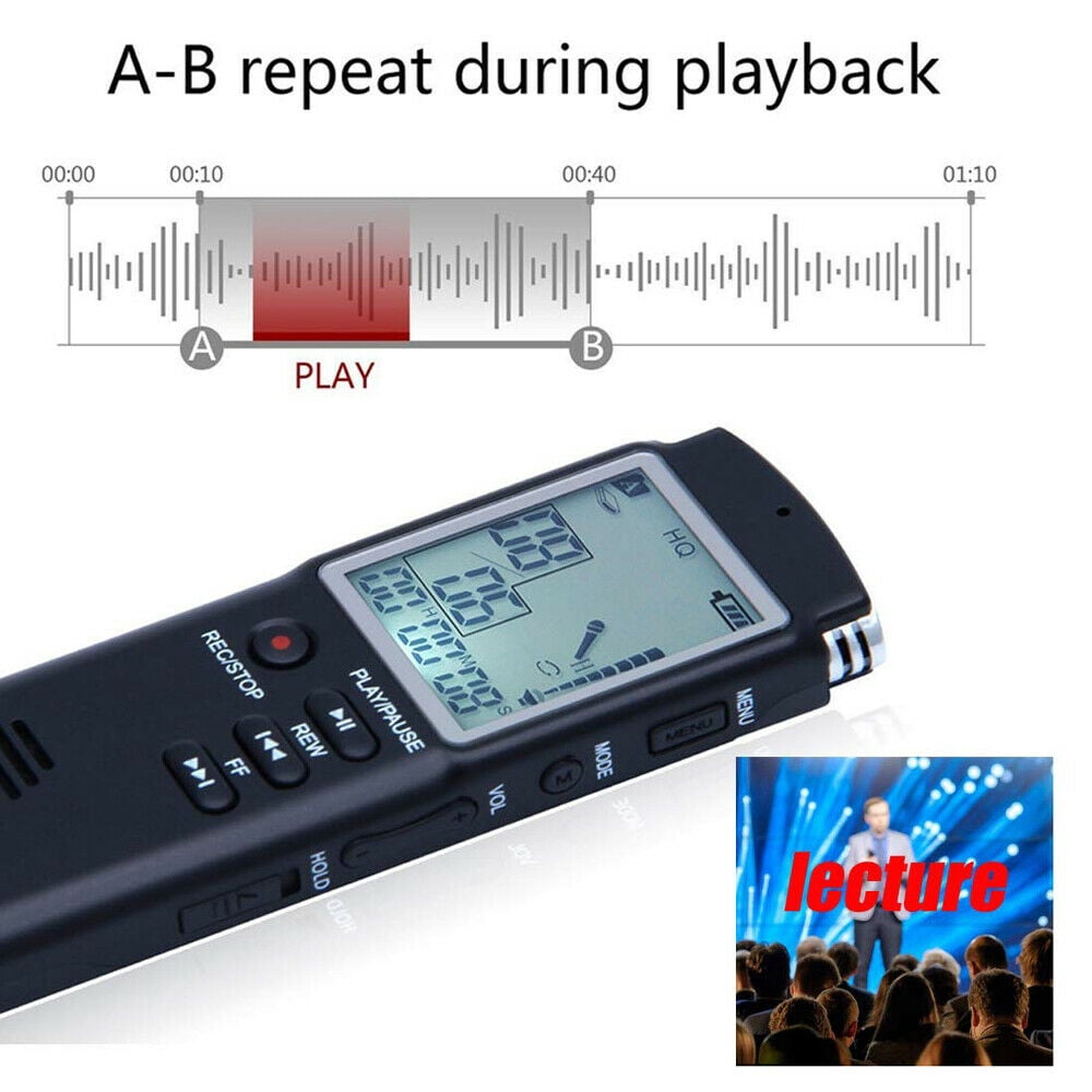 32GB Voice Activated Recorder, Small Recording Devices Recording Voice Recorder MP3 Player for Lecture, Meeting, Interview