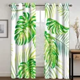 thumbnail image 4 of 2 Panels Elegant Tropical Abalone Leaf Print Curtain for Home Decor GrommetTop Window Treatment for Bedroom Office Kitchen Windows, 4 of 7