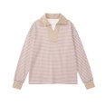 thumbnail image 7 of XRoczxe Girls Striped Rugby Shirt, Long Sleeve Color Block Polo Top with Contrast Collar, Casual Cotton Blend Pullover Sweatshirt for School & Play, 7 of 7