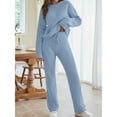 thumbnail image 6 of GZWYHT Sets for Women Lounge Sets for Women Womens Fuzzy Fleece Long Sleeve 2 Piece Loungewear Outfits Sweater Pants Pajama Sets Two Piece Sets for Women Womens Pajama Sets Blue L, 6 of 8