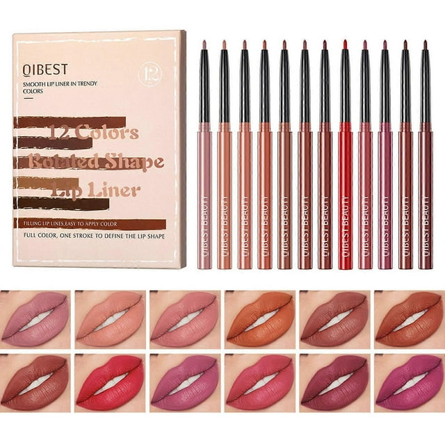12 Pcs Lip Liner Set Long Lasting No Fading Lip Liner for Birthday Gift