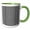 Green/White, variant on 3drose, Op Art Wavy Line Pattern in Black and White, 11oz Two-tone Green Mug