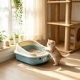 thumbnail image 4 of Top Entry Cat Litter Box with High Sides and Litter Scoop, Anti-Spill Large Capacity Covered Pan for Odor Control, Suitable for Large or Obese Cats, Blue, 4 of 6