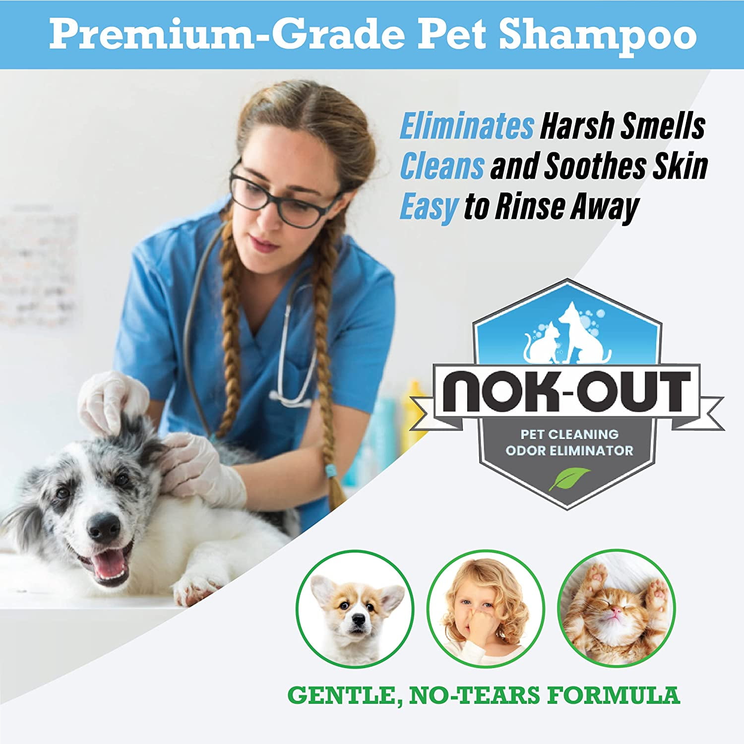 Nok Out Veterinary Strength Pet Shampoo, 20oz Bottle, 2-Pack