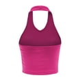 thumbnail image 4 of FashionMille Women's Regular Fit Sleeveless Ribbed Halter Crop Top, 4 of 5