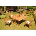 thumbnail image 6 of Grade-A Teak Dining Set: 4 Seater 5 Pc: 60" Square Rectangle Butterfly Table And 4 Leveb Stacking Arm Chairs Outdoor Patio WholesaleTeak #51LV1405, 6 of 7