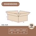 thumbnail image 2 of 30 x 12 x 12" Long Corrugated Boxes, ECT-32 Brown Shipping/Moving Box 15 Boxes, 2 of 6