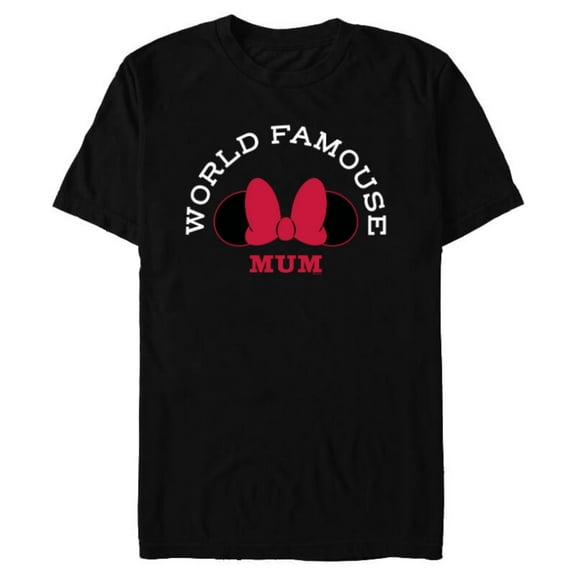 Disney Minnie Mouse World Famouse Mum Mother’s Day - Short Sleeve Blended T-Shirt for Adults - Customized-Black