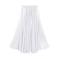 thumbnail image 5 of Zaldita Womens Satin Ruffle Maxi Skirt Full Circle Swing Long Belly Dance Skirt White 80cm, 5 of 6
