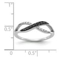 thumbnail image 5 of 14K White Gold Ring Band Diamond Round with Black and, Size 9, 5 of 5