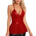 thumbnail image 5 of Women's Chemises Negligees Bustier Lingerie Set with Stockings Womens Linger Sexy Sleep Romper Knit plus Size Sexy Womens Lingerie for Women Bridal Sleepwear Shorts And on Clearance Red S, 5 of 9