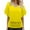 Yellow, variant on Lenago Fashi Casual Women Solid Short Sleeve Batwing Sleeve Blouse V-Neck Loose Tops