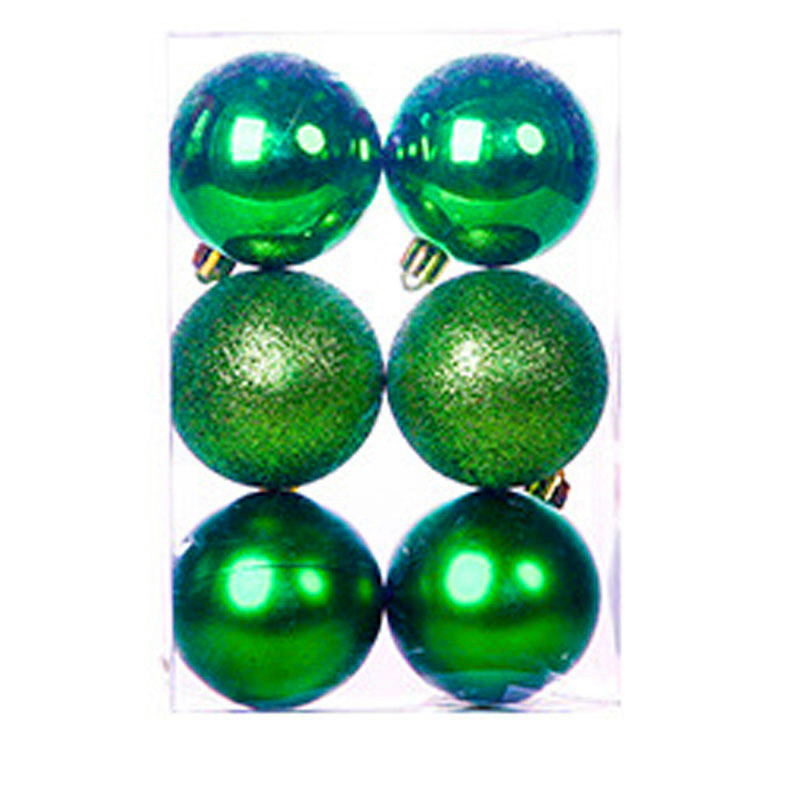 6pcs/Box Christmas Tree Baubles 4/6/8cm Multicolor Xmas Balls Ornament