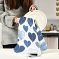 thumbnail image 6 of Multi-Purpose Kitchen Towels 28x18 Inch Dishcloths with Hanging Loop Decorative and Practical Towels for Kitchen, Dining Denim Heart Pattern, 6 of 7