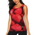 thumbnail image 2 of Haiem Strawberry Red Workout Tank Tops for Women, Athletic Sports Slim-Fit Tank Tops, Compression Sleeveless Dry Fit Shirts,Athletic Shirt-Large, 2 of 9