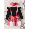 thumbnail image 6 of Newborn Baby Girl Fall Clothes 6M 12M 18M 24M 3Y Ruffle Long Sleeve Ribbed Romper Pocket Suspender Skirts Infant Overalls Dress, 6 of 9