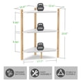 thumbnail image 3 of Kitchen Counter Shelf Organizer - 3 Tier Spice Rack Free-Standing Bamboo Corner Shelf Countertop Organization (Nature-White), 3 of 4