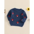 thumbnail image 3 of SUNSIOM Pull pour Bébé Fille Garçon Surdimensionné Broderie Champignon Manches Longues Tricoté Automne Hiver, 3 of 7