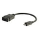 C2G Micro HDMI Adaptateur vers HDMI - Micro HDMI vers HDMI Converter - M/F - Adaptateur HDMI - HDMI Femelle vers 19 Broches Micro HDMI Type D Mâle - 8 Po - double Blindage - Noir - pour Salle de Réunion Dell – image 1 sur 6