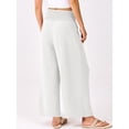 thumbnail image 4 of ZANKLEY Womens High Waist Smocked Wide Leg Flowy Pocketed Summer Lounge Beach Casual Pants, 4 of 13