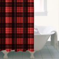thumbnail image 4 of Red and Black Christmas Plaid Pattern Shower Curtain 36"x72" ,Bathroom Decorative Shower Curtains Set with 12 Hooks,Modern Waterproof Washable Shower Curtain, 4 of 6